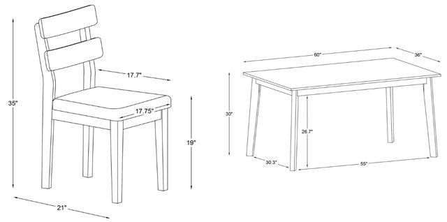 Powell® Daly 5-Piece Natural/Sand Dining Set-2