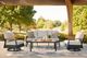 Signature Design by Ashley® Carlsbad Beach 4-Piece Dark Brown/White Aluminum Outdoor Conversation Set-1