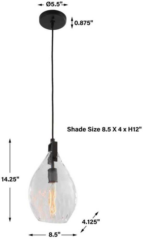 Uttermost® Campester Matte Black 1-Light Mini Pendant-2