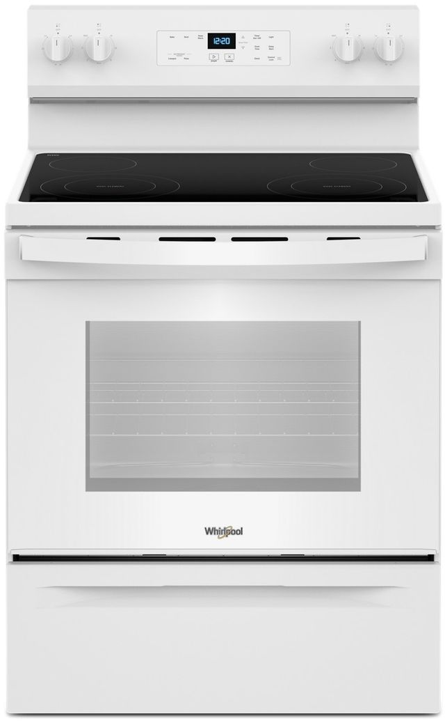 Whirlpool® 30" White Freestanding Electric Range with No Preheat Mode-0