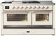Ilve® Majestic III 60" Antique White Pro Style Dual Fuel Liquid Propane Range with French Top and Copper Trim-2
