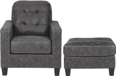 Benchcraft® Venaldi 2-Piece Gunmetal Chair & Ottoman Set
