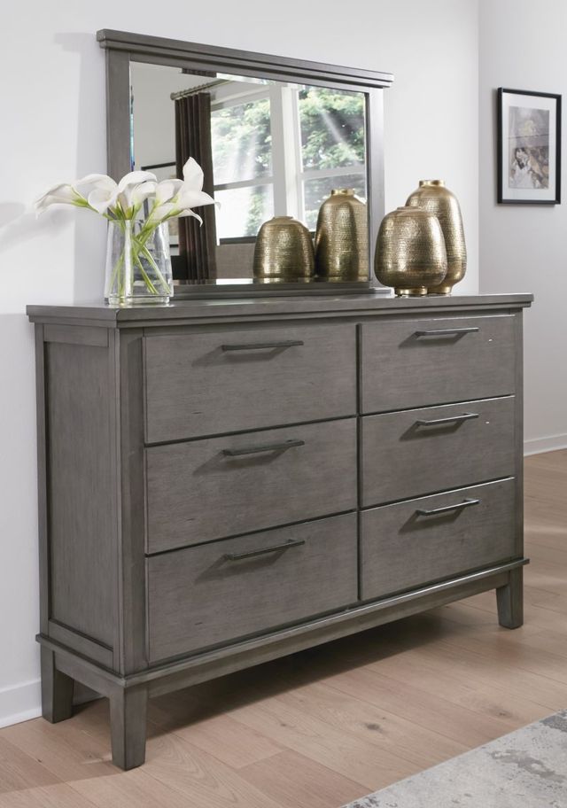 Benchcraft® Hallanden Antiqued Gray Bedroom Mirror-2