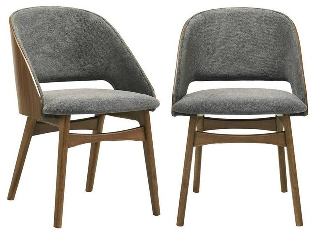 ACME Furniture Delmon 2-Piece Dark Walnut/Gray Side Chair Set-0