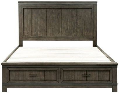 Liberty Furniture Thornwood Hills 4-Piece Rock Beaten Gray Queen Panel Storage Bedroom Set-1