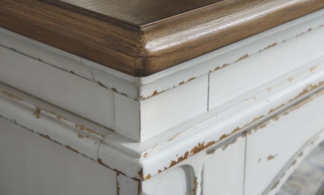 Signature Design by Ashley® Realyn Chipped White 74" TV Stand with Fireplace Option-3