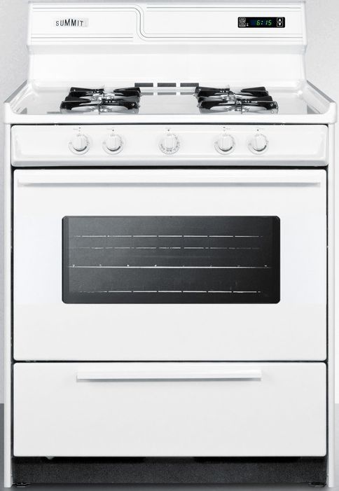 Summit® 30" White Freestanding Gas Range-0