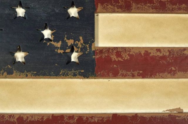 Classy Art Blue/Red/White American Flag Wall Decor-1