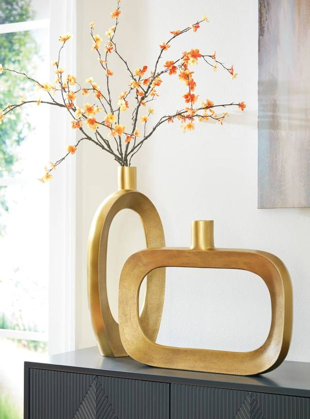 Signature Design by Ashley® Lawtonville Antique Gold 22" Vase-4