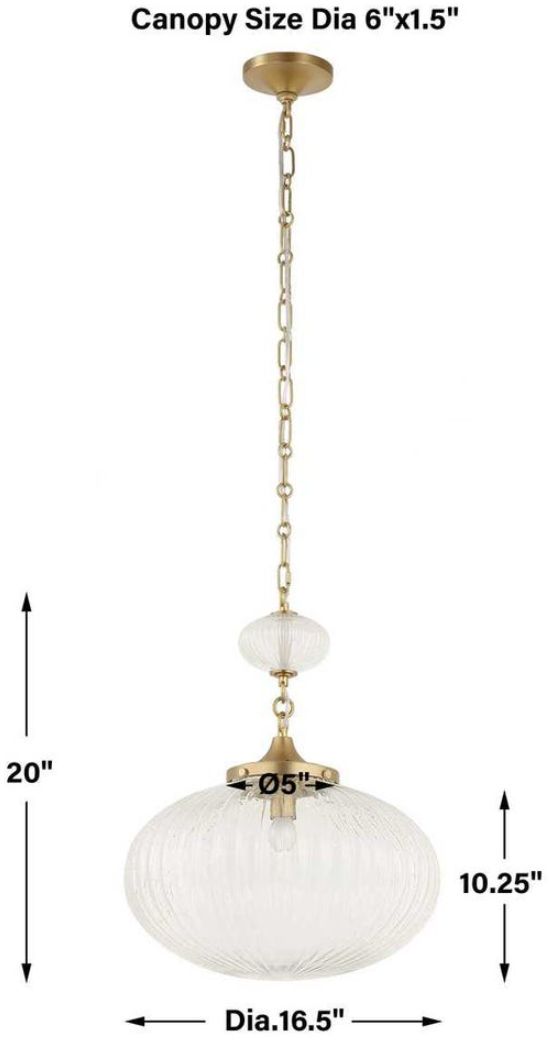 Uttermost® Bellaire Clear/Matte Gold Pendant-2