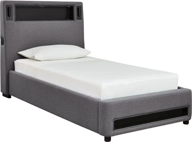 Signature Design by Ashley® Cayberry Gray Twin Upholstered Panel Bed-0