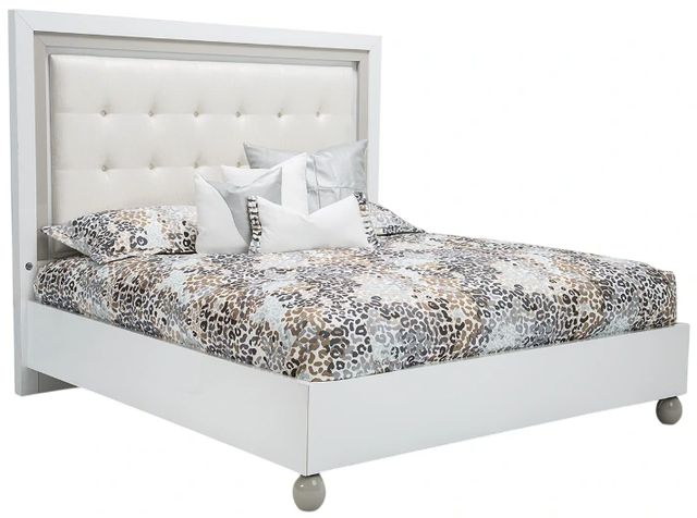 Michael Amini® Sky Tower Cloud White Upholstered California King Panel Bed-0