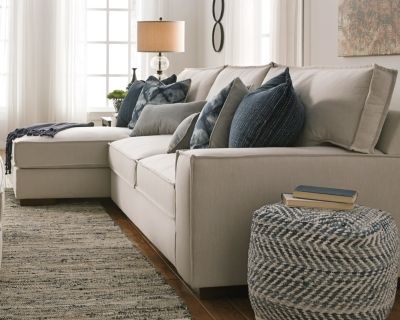 Signature Design by Ashley® Chevron Blue Pouf-2