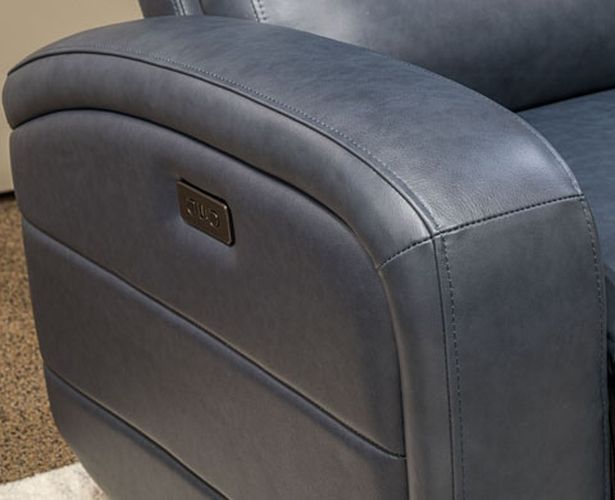 Signature Design by Ashley® Gruaro Indigo Leather Power Swivel Rocker Recliner-4