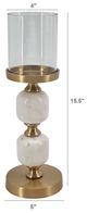A & B Home Gold/White Hurricane Candle Holder-5