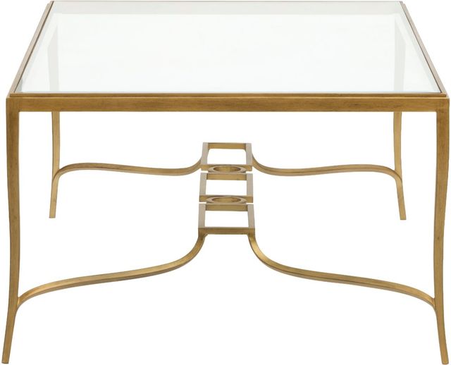 Magnussen Home® Lorena Burnished Brass Rectangular Cocktail Table-2