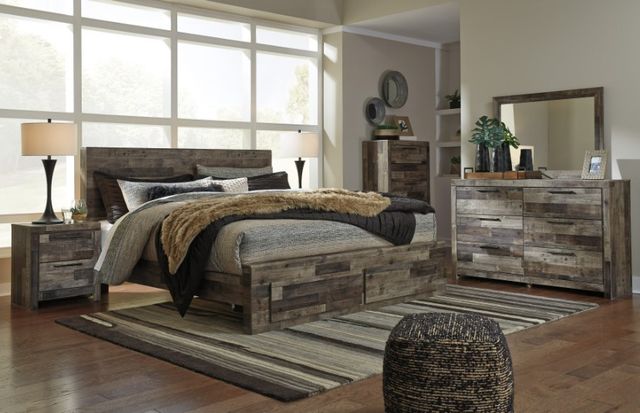 Matching king size bedroom furniture set with bed, dresser, mirror, and nightstands Matching king size bedroom furniture set with bed, dresser, mirror, and nightstands