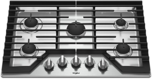 Whirlpool® 30" Stainless Steel Gas Cooktop-1
