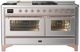 Ilve® Majestic III 60" Stainless Steel Pro Style Dual Fuel Natural Gas Range with French Top and Copper Trim-0