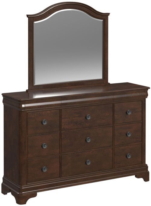 Elements International Cameron 4-Piece Cherry Queen Sleigh Bedroom Set-3