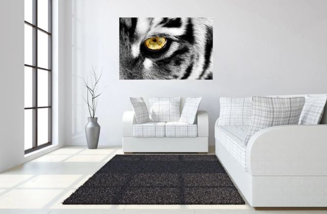 Classy Art Eye of a Tiger Tempered Glass with Foil Wall Art-3
