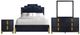 New Classic® Home Furnishings Empire 4-Piece Black King Panel Bedroom Set-0
