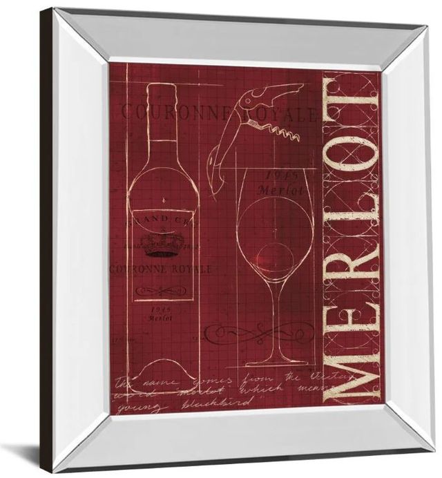 Classy Art Red Wine Blueprint Il by Marco Fabiano Mirror Mirror Framed Wall Art-1