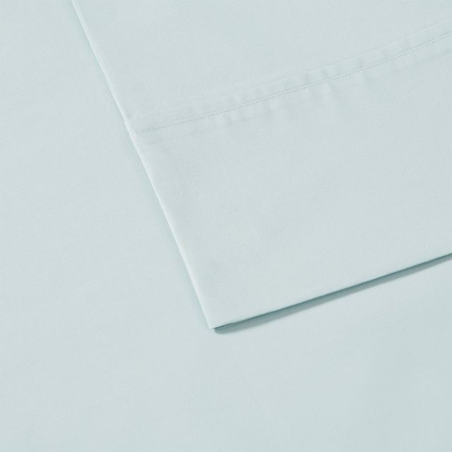 Olliix by Madison Park Aqua Full Peached Percale Cotton Sheet Set-1