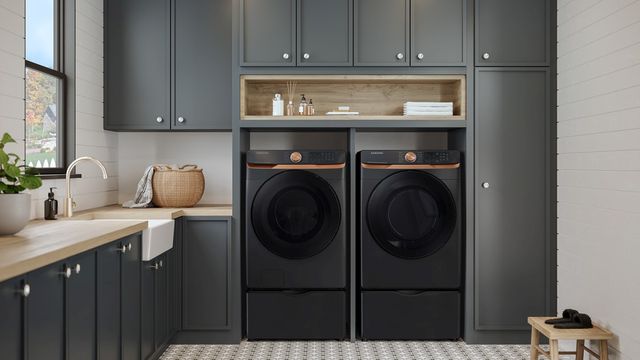 Samsung Brushed Black Front Load Laundry Pair-6