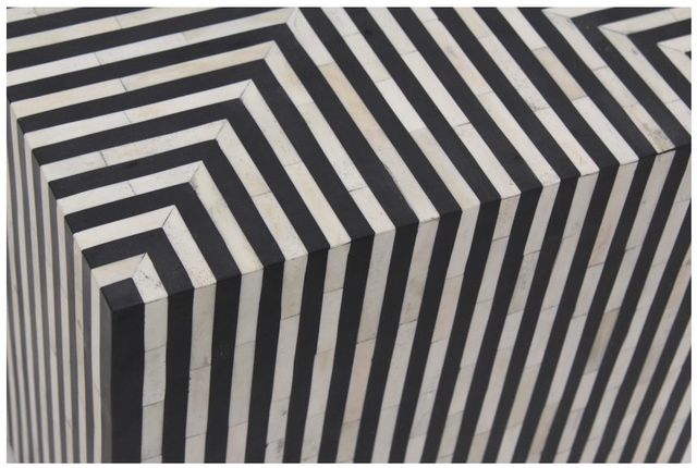 Moe's Home Collection Terning Black/White Side Table-3
