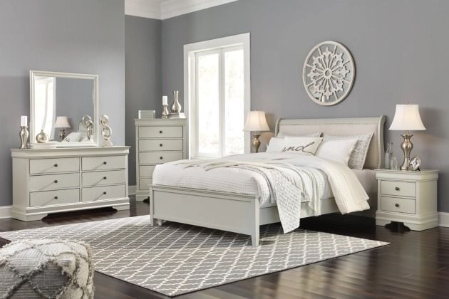 Signature Design by Ashley® Jorstad 6-Piece Gray Queen Sleigh Bed Set-4