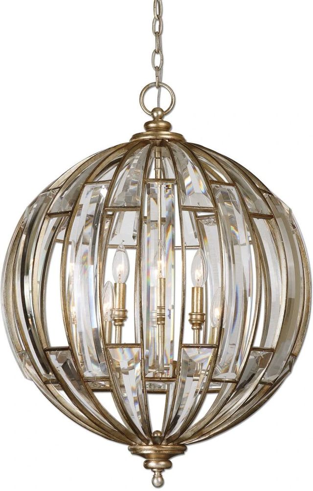 Uttermost® Vicentina Burnished Silver 6-Light Pendant-0