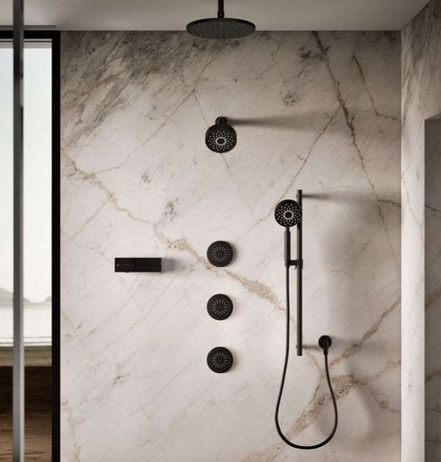 KOHLER® WaterTile® Matte Black 2.0 GPM Round 27-Nozzle Single-Function Body Spray-2