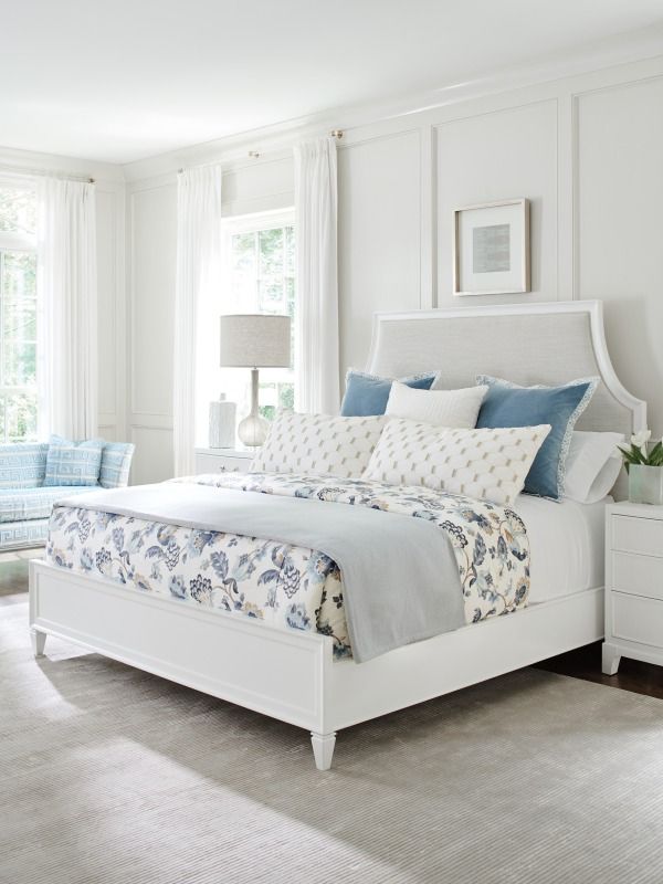 Lexington Home Avondale Inverness White Alabaster/Winter Wheat California King Upholstered Bed-1