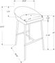 Tabouret de bar 2 morceaux en tissu argent Monarch Specialties®-4