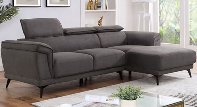 Furniture of America® Napanee 2-Piece Dark Gray Right-Arm Facing Sectional and Chaise-2