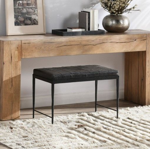 Classic Home Dark Bronze/Onyx Black 28" Bench-1