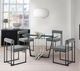 Armen Living Devi Glass Top Dining Table with Black/Stainless Steel Base-5