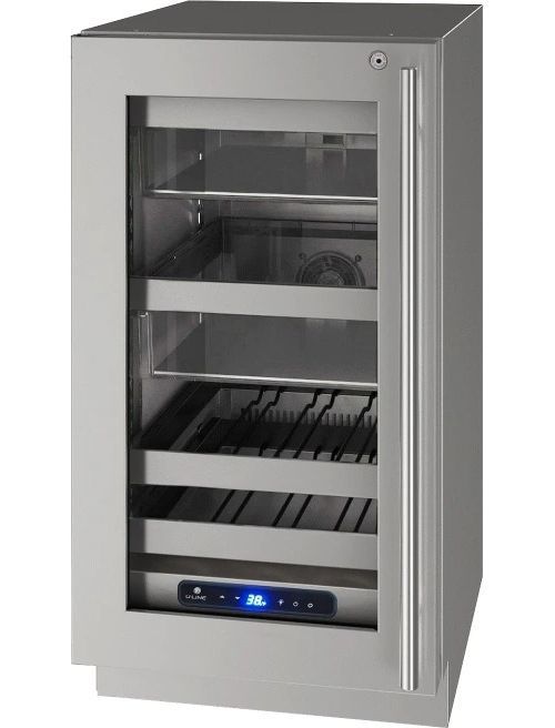 U-Line 5 Class Collection 18” 3.7 Cu. Ft. Stainless Steel Beverage Center with Left Hinge Glass Door-0