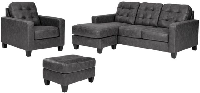 Benchcraft® Venaldi Gunmetal 3-Piece Living Room Seating Set-0