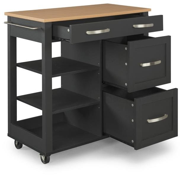 homestyles® Storage Plus Black Kitchen Cart-4