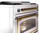 Ilve® Nostalgie II Noblesse 36'' Stainless Steel Pro Style Dual Fuel Range with Brass Trim-4