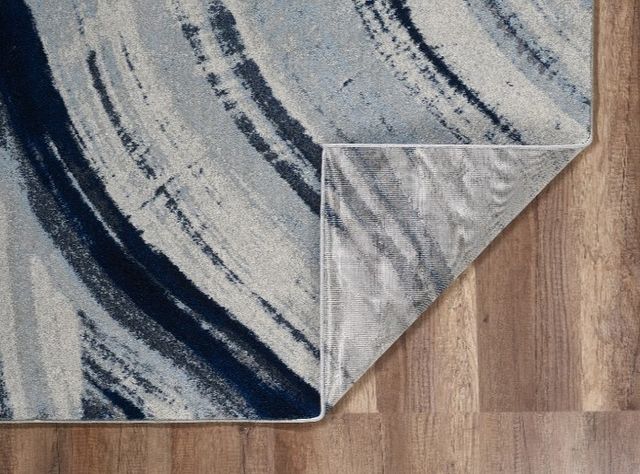 KAS Rugs Illusions Blue/Ivory Elements 5'x8' Area Rug-3
