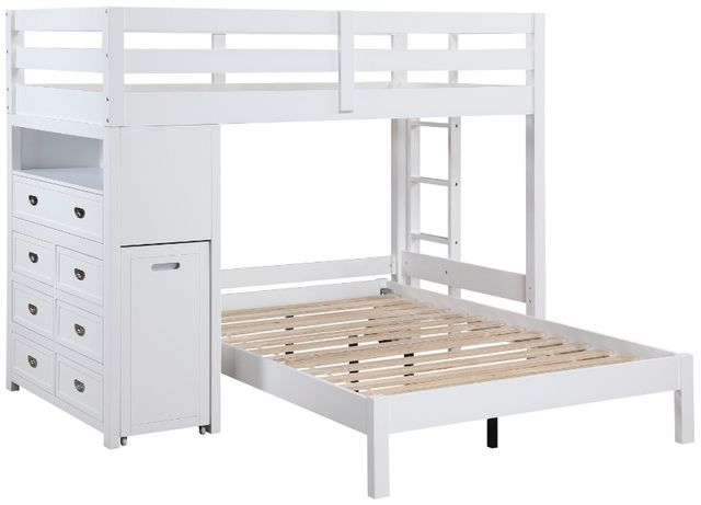 Homelegance® Sloane White Twin over Full Youth Loft Bunk Bed with Chest and Hidden Desk-2