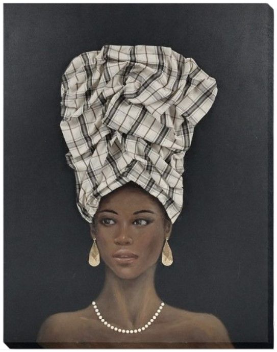 Classy Living Dramatic Majestic Plaid Crowned Muse Wall Art-0
