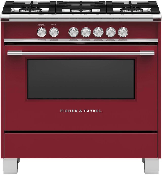 Fisher & Paykel 36" Red Pro Style Natural Gas Range
