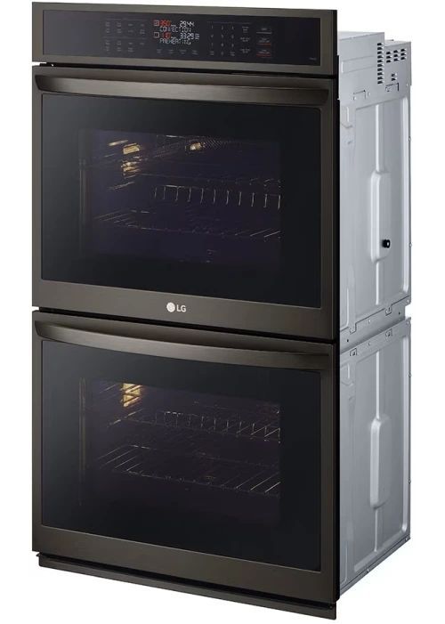 LG 30” PrintProof® Black Stainless Steel Built In Double Electric Wall Oven-2