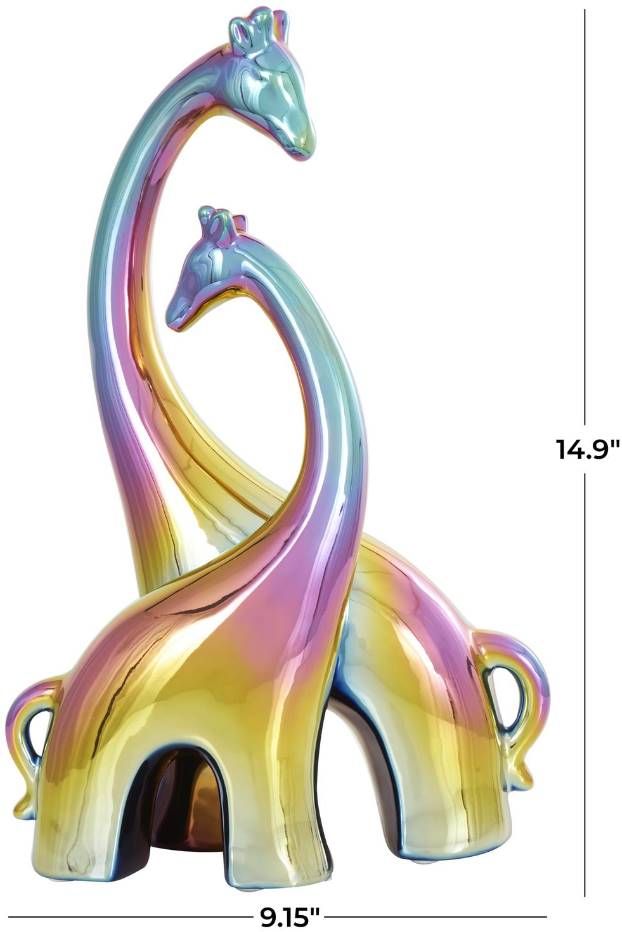 Deco Marche Multi Colored Giraffe Sculpture-3