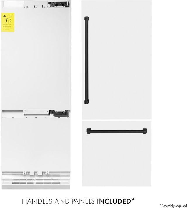 ZLINE Autograph Edition 30" 16.1 Cu. Ft. White Matte Built-In Bottom Freezer Refrigerator-3