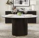 ACME Furniture Clayten White Round Dining Table with Espresso Base-1